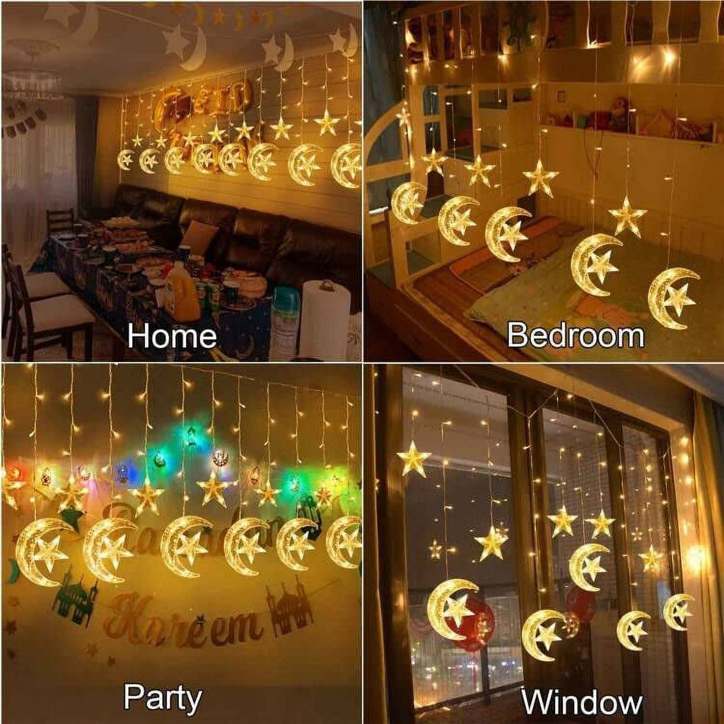 Warm White LED Curtain Lights with Remote Control J348093