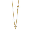 14k Gold Cross Pendant Necklace 18 Inch 5mm Wide B824