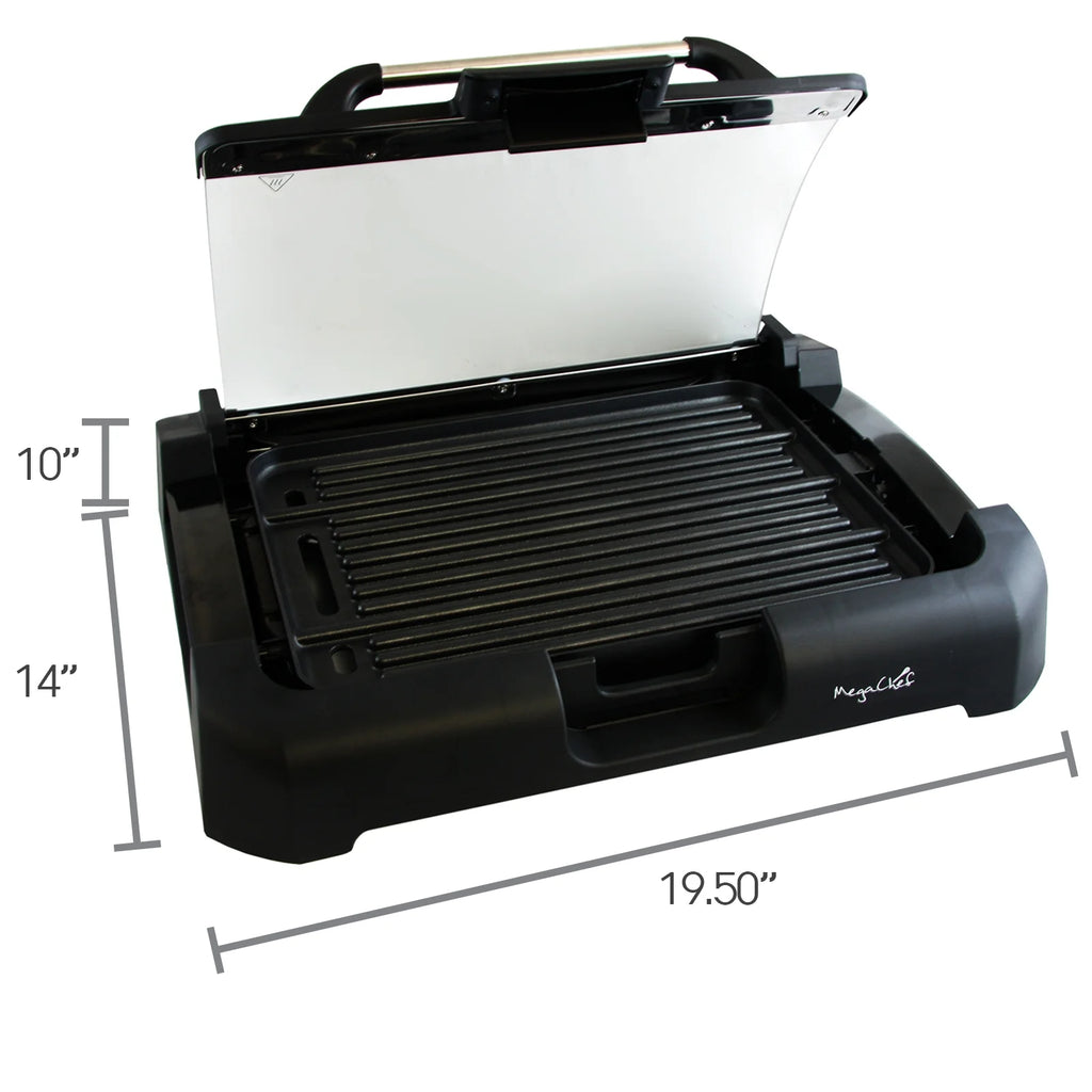 Reversible Indoor Grill and Griddle with Removable Glass Lid R3015