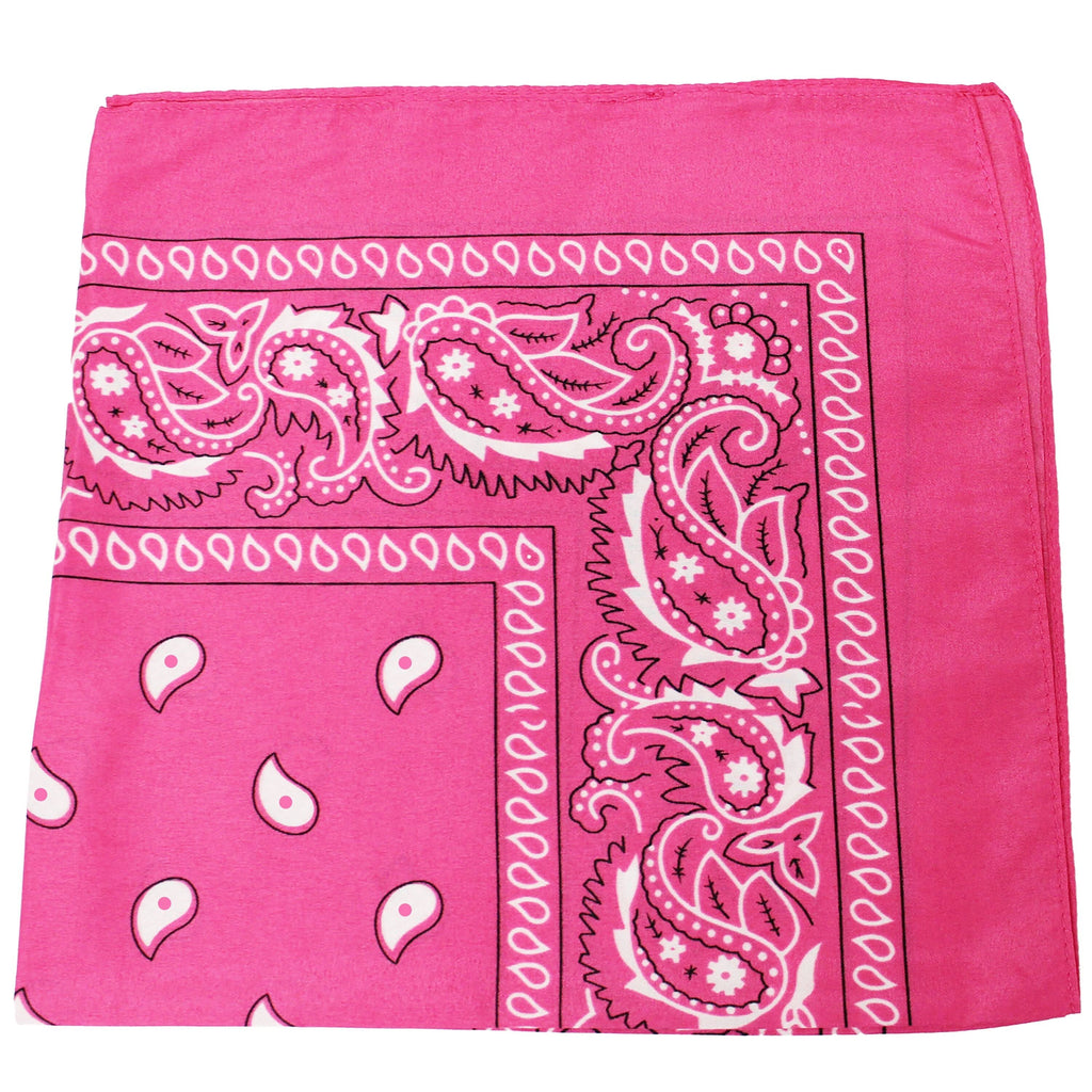 150 Pc Paisley 100% Polyester Bandanas (Hot Pink) F9120