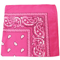 150 Pc Paisley 100% Polyester Bandanas (Hot Pink) F9120