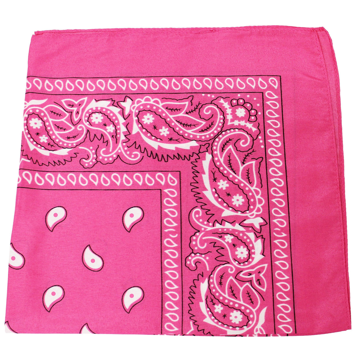150 Pc Paisley 100% Polyester Bandanas (Hot Pink) F9120