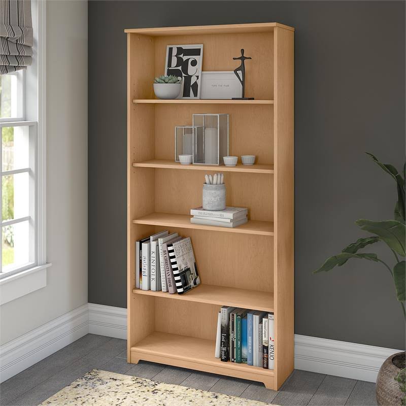 Natural Maple 5 Shelf Bookcase D320
