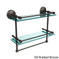 Oil Rubbed Bronze Double Glass Shelf with Towel Bar H4882