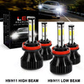 4pc 6000K White H9 H11 High/Low Beam Headlights W7752