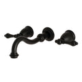 Vintage 2-Handle Wall Mount Bathroom Faucet, Matte Black J305