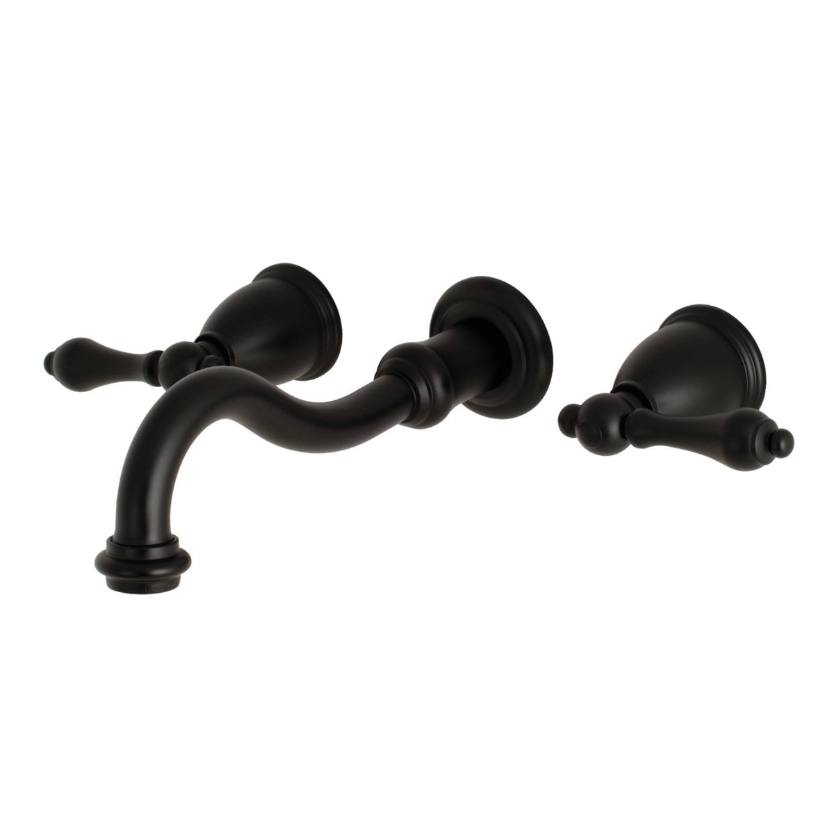 Vintage 2-Handle Wall Mount Bathroom Faucet, Matte Black J305