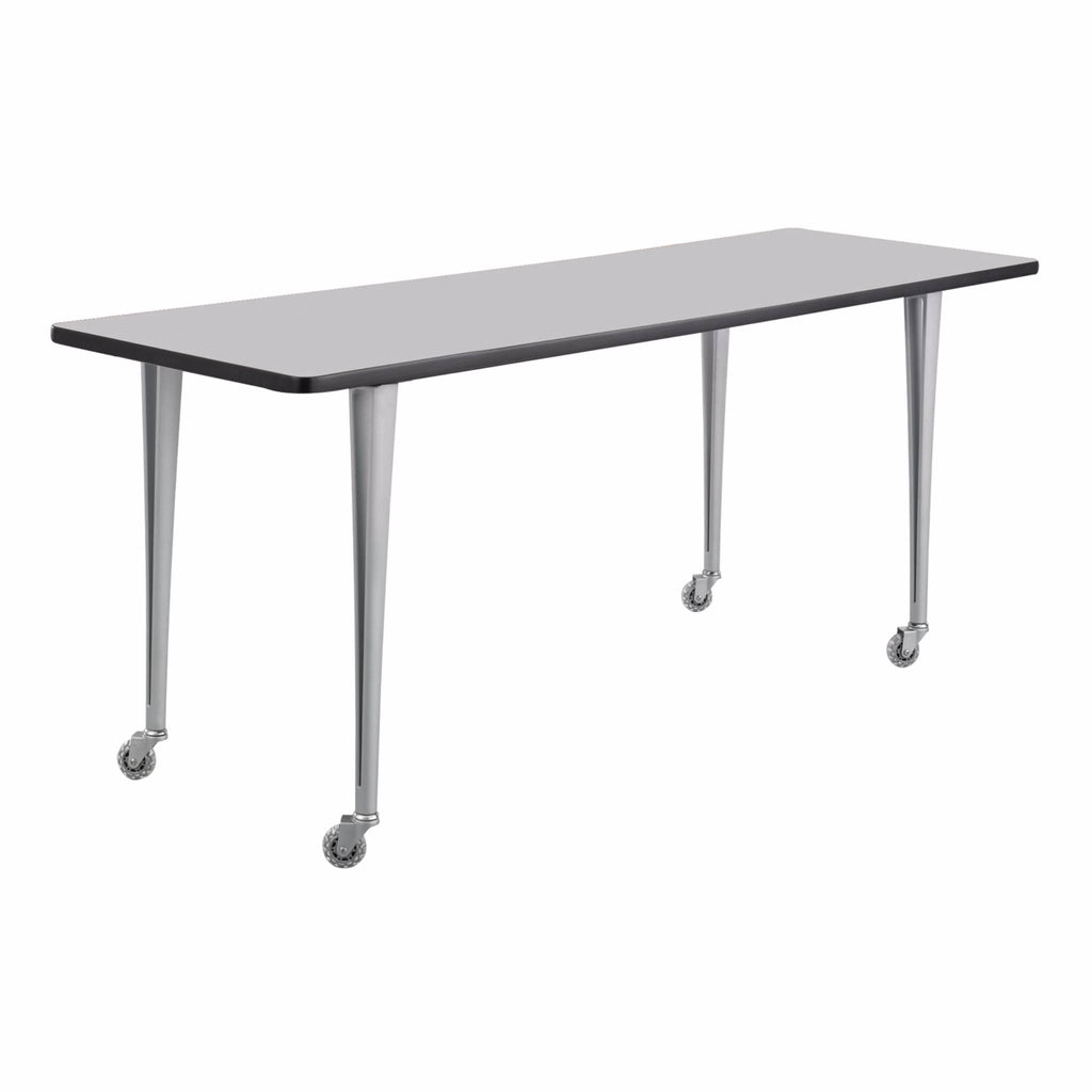 Gray/Black Post Leg Desk with Casters Q695