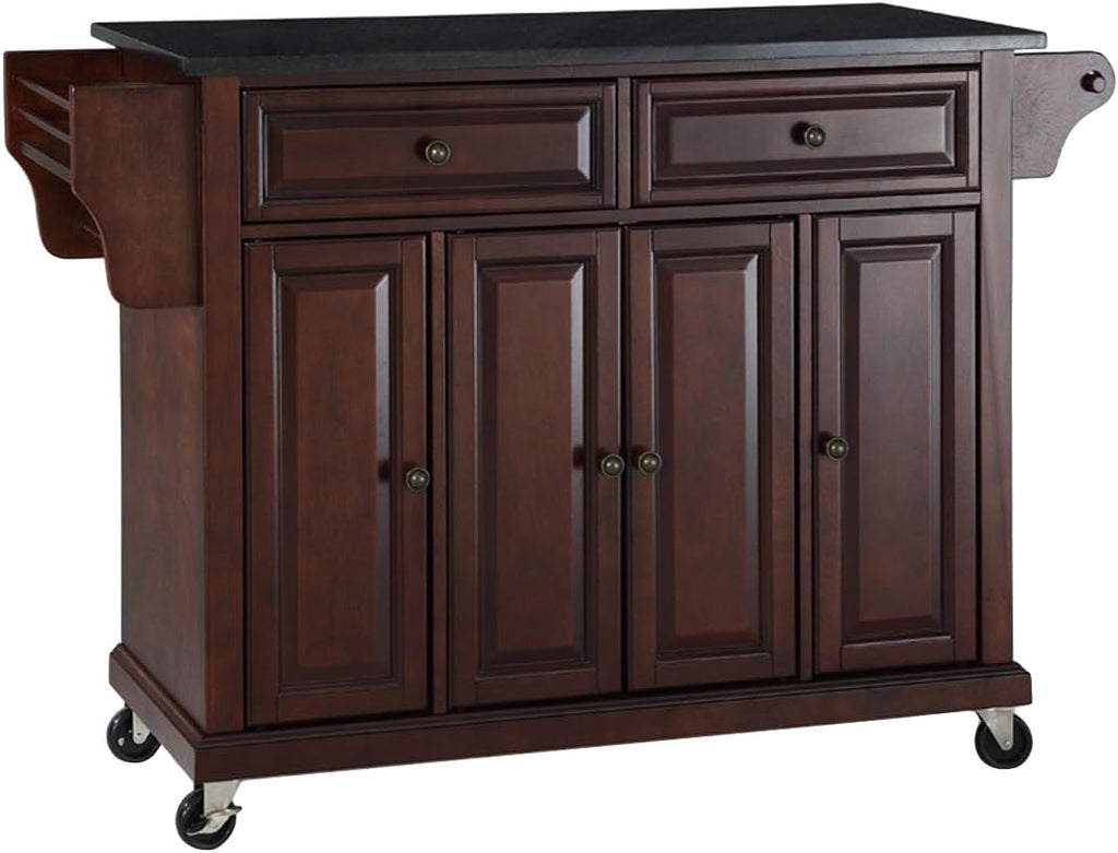 Full Size Kitchen Cart with Solid Gray Granite Top B3122