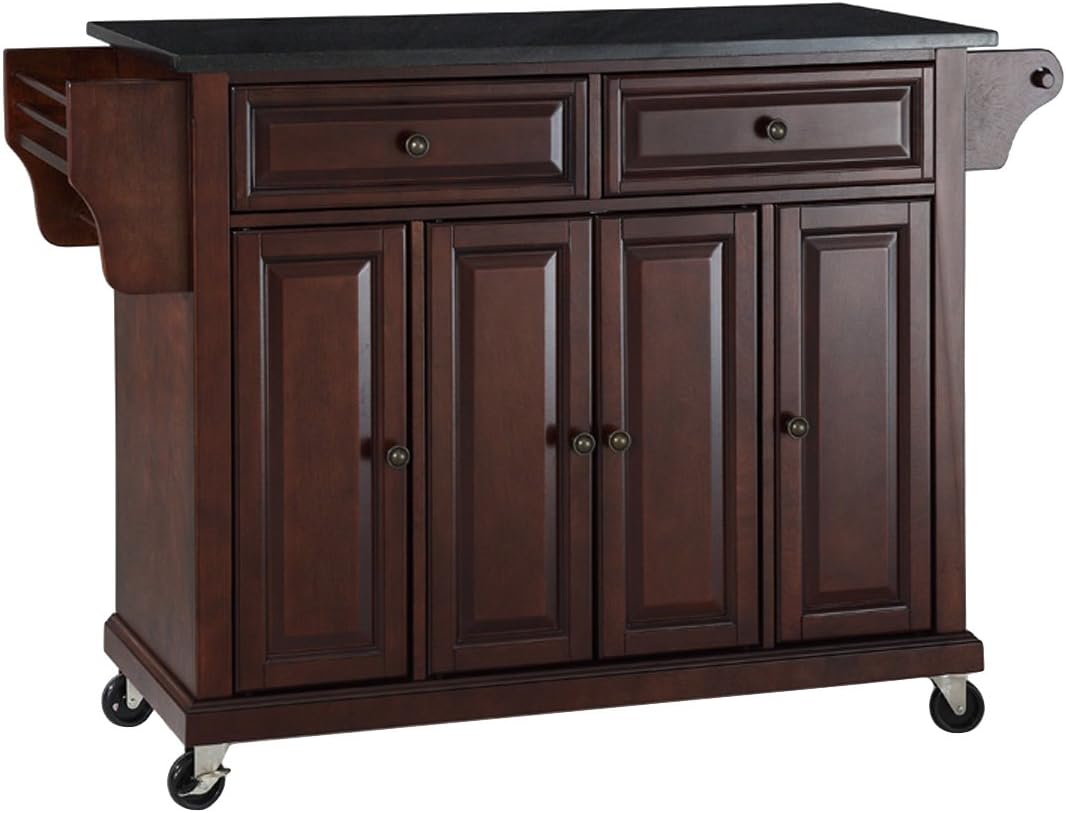 Full Size Kitchen Cart with Solid Gray Granite Top B3122
