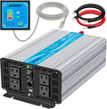 1500 Watt Pure Sine Wave Power Inverter DC 24V to 110V with 4 AC Outlets and 2.1A USB Ports Z7950