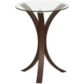 Round Glass Top Accent End Table F7935