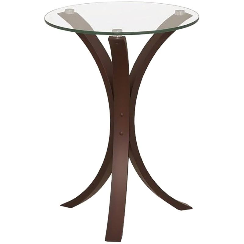 Round Glass Top Accent End Table F7935
