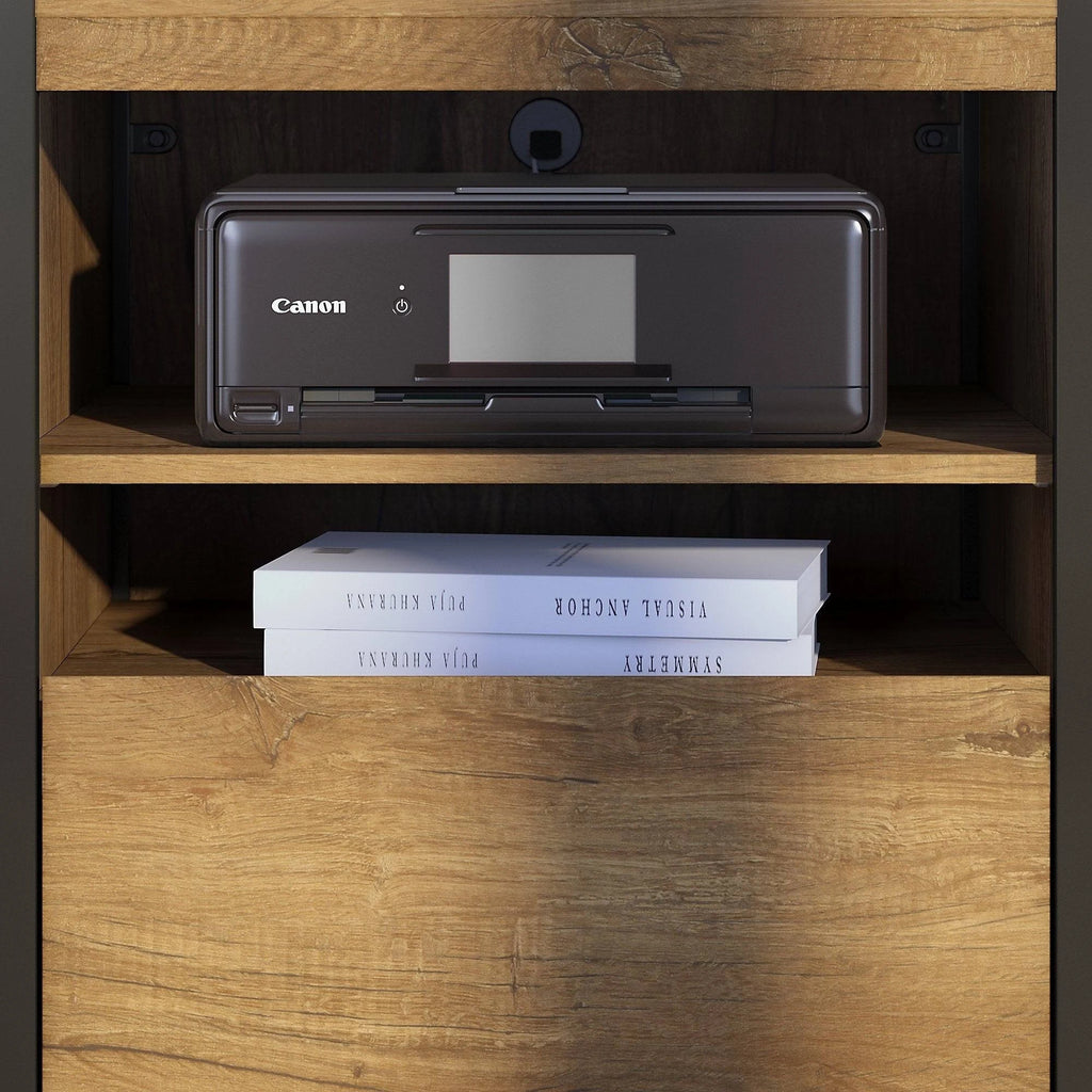 Rustic Brown Printer Stand File Cabinet MDF Q747