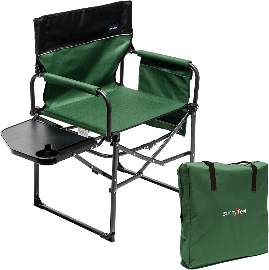 Oversized Heavy Duty Folding Camping Chair with Side Table D95957