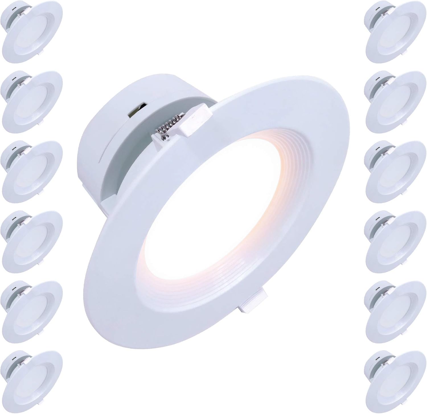 12 Pack 6 Inch Canless LED Downlight 9W 700 Lumens Soft White 2700K C584029