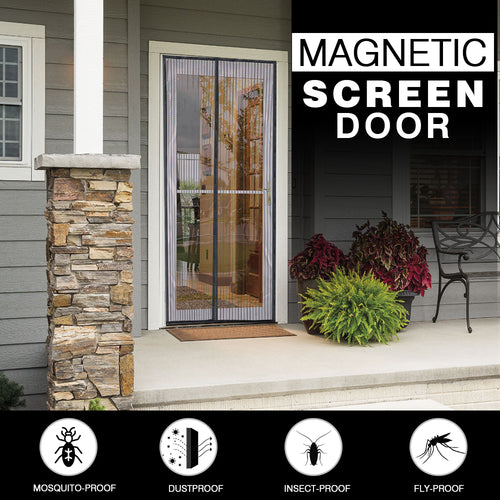 4 Pack Black Hands Free Auto Mesh Screen Net Anti Bug Fly with Magnets T37376