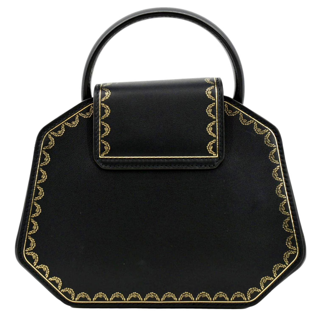 Black Calfskin Leather Top Handle Satchel Bag R50662