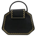 Black Calfskin Leather Top Handle Satchel Bag R50662