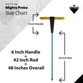 48-Inch Insulated Metal Soil Probe with T-Handle Steel Rod U418