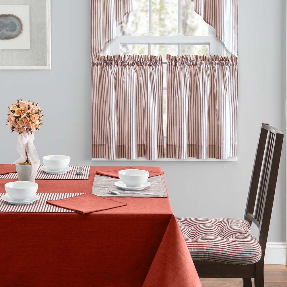 Brick Ticking Stripe Curtain 56" x 36" C69326