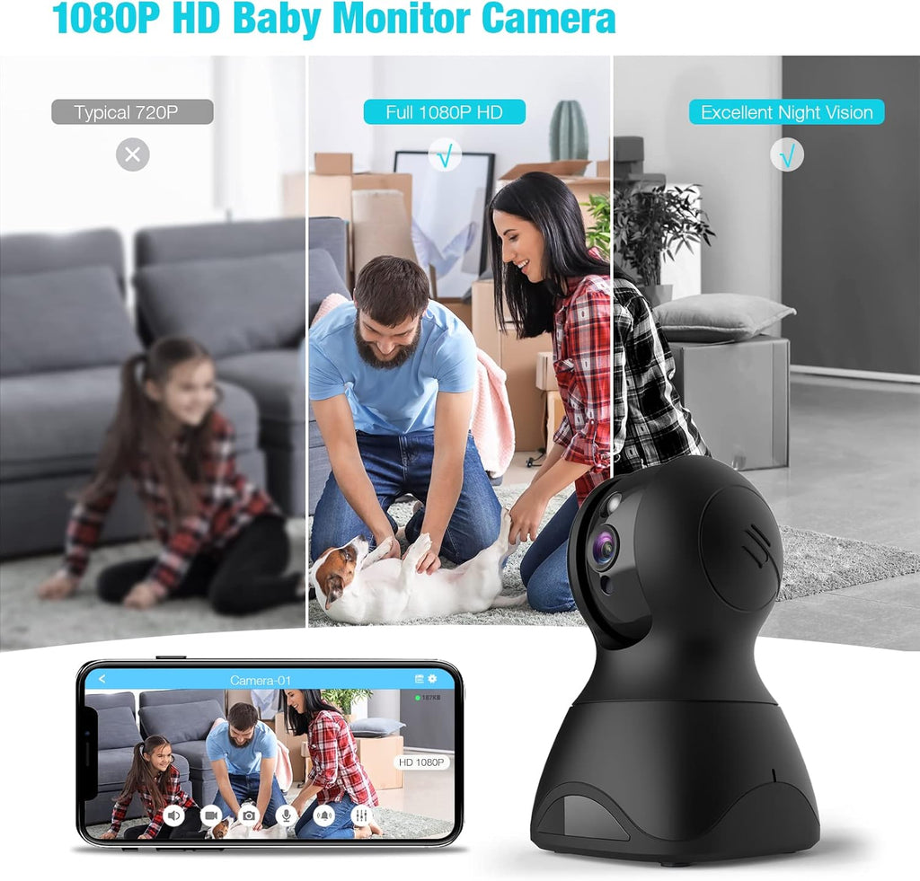 1080P Indoor WiFi Pet Camera with 2-Way Audio and Night Vision A197