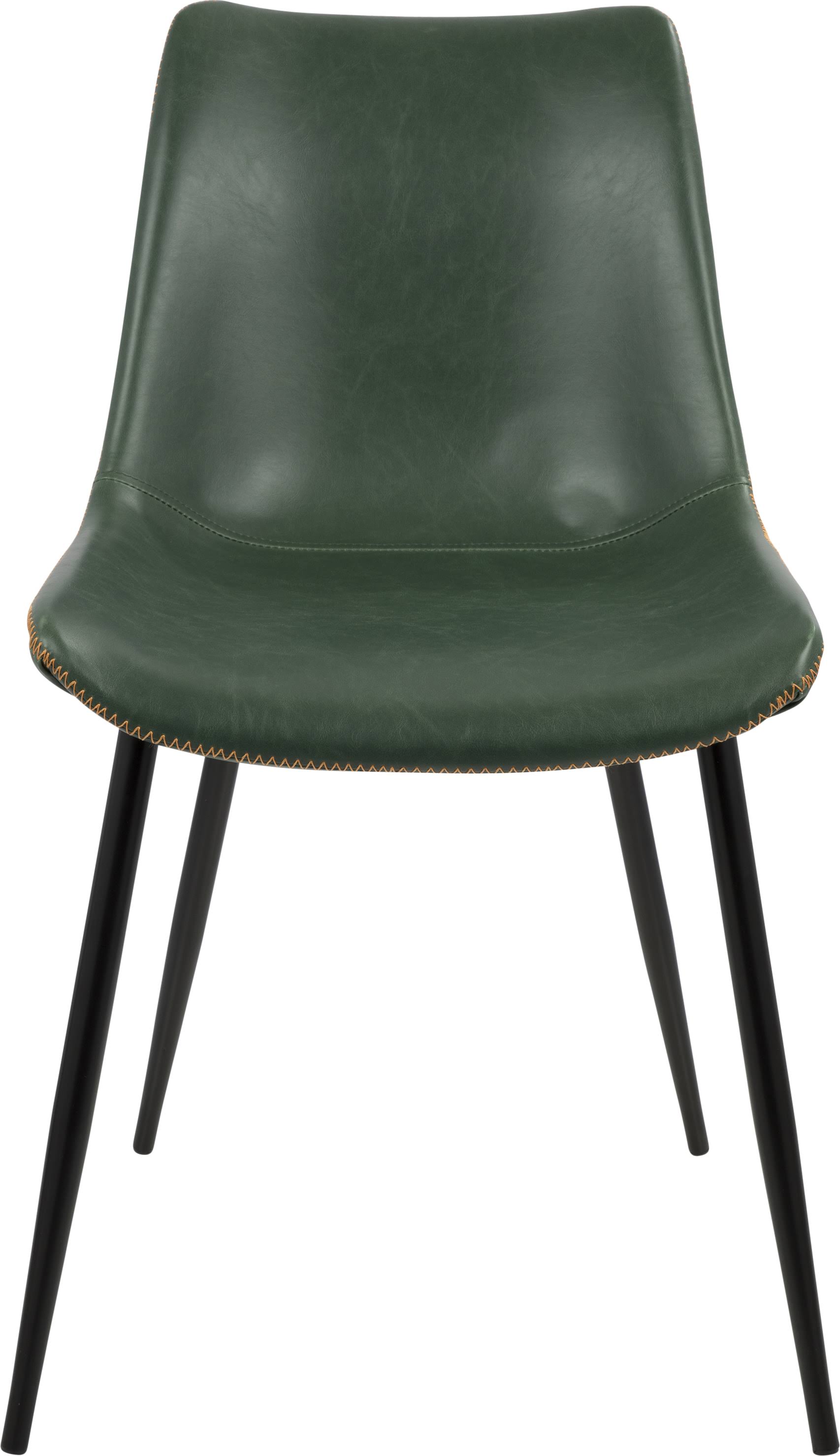 Black and Green Faux Leather Dining Chair Set of 2 Z681