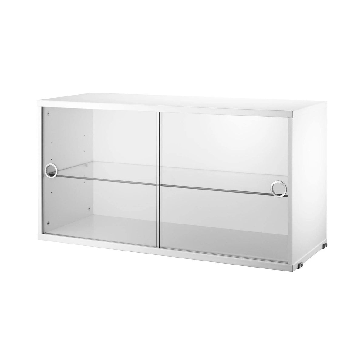 White String Display Cabinet with Sliding Glass Doors W821916