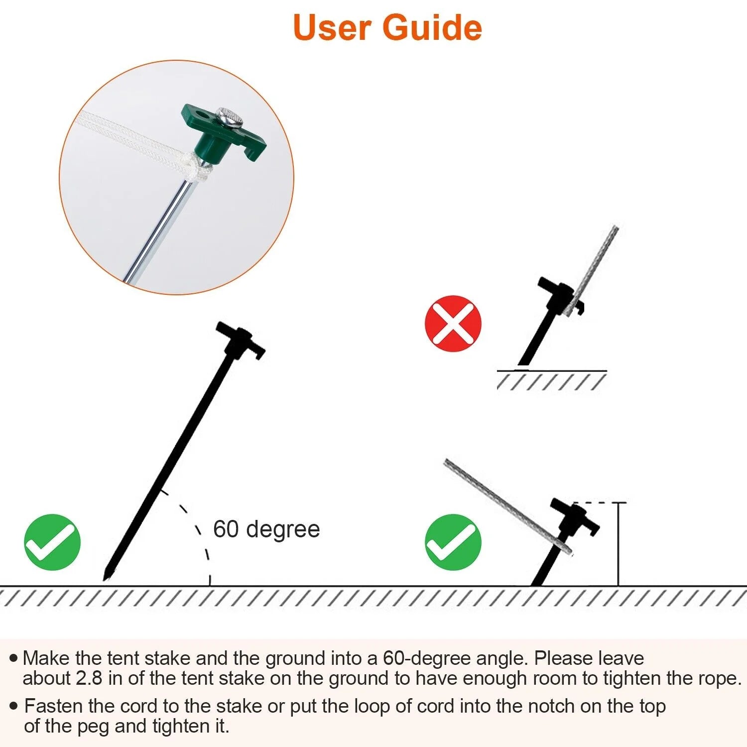 20 PCS Heavy Duty Tent Pegs and Ropes Set S69874