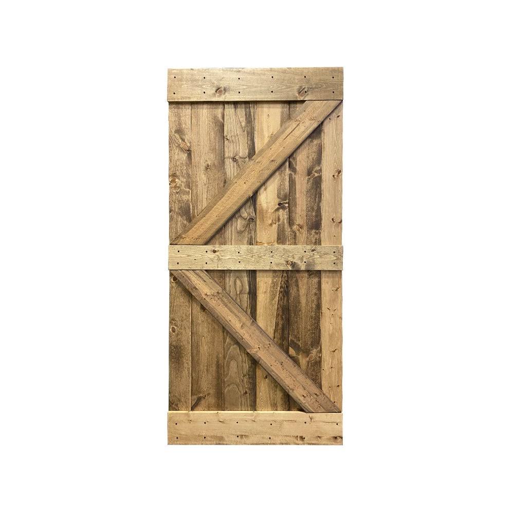 Red Walnut Stained Solid Pine Wood Interior Sliding Barn Door Slab J74890