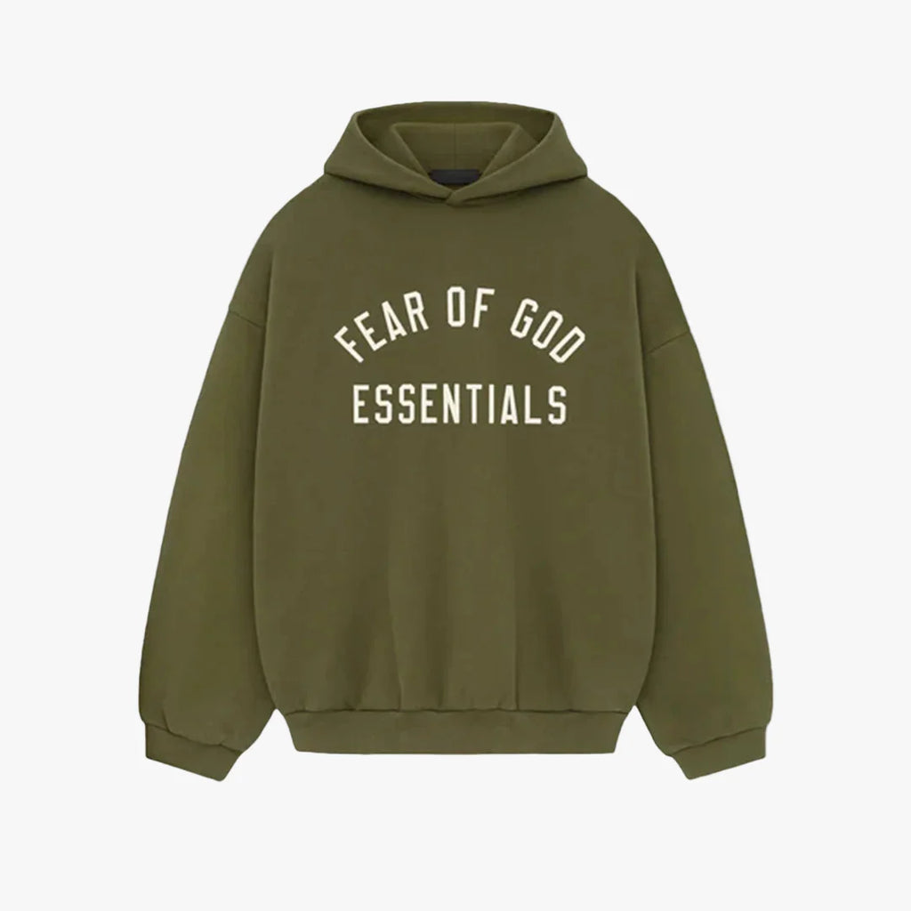 Essentials Fear Of God Fleece Hoodie Military