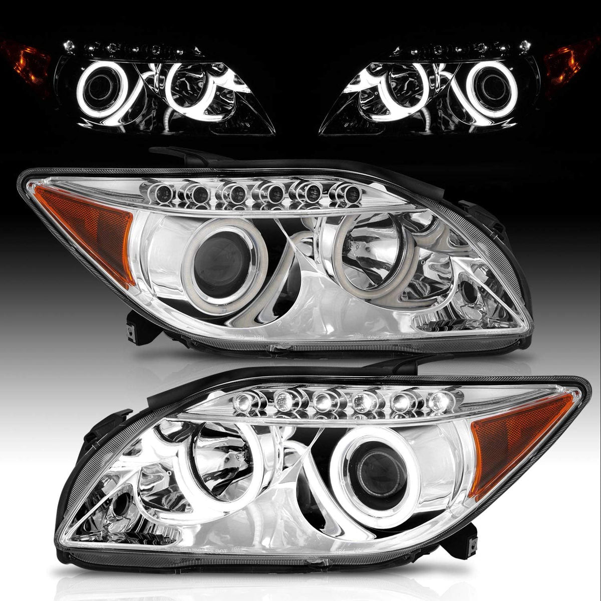 Chrome Projector Headlights LED Halo for Scion Tc V467