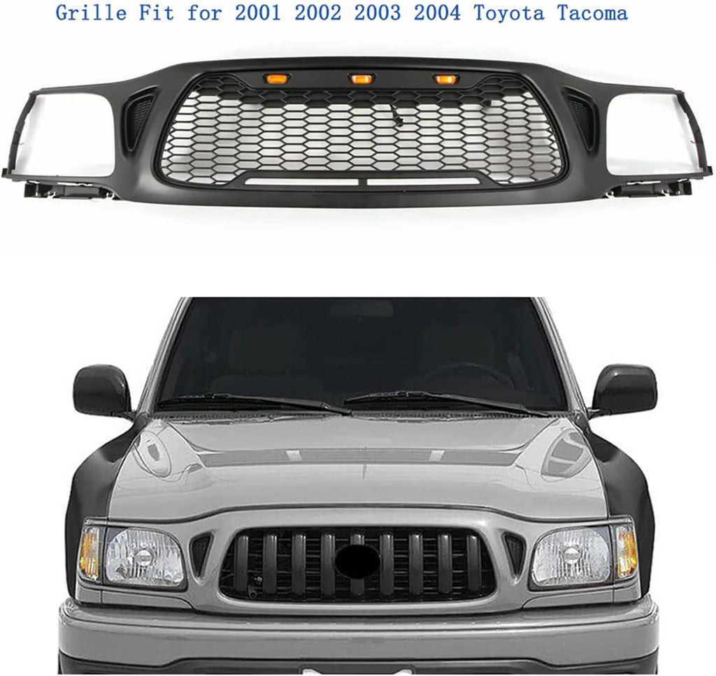 Black LED Front Grille for Tacoma 2001 2002 2003 2004 F66625