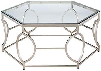 2-Piece Chrome Metal Coffee Table Set N670