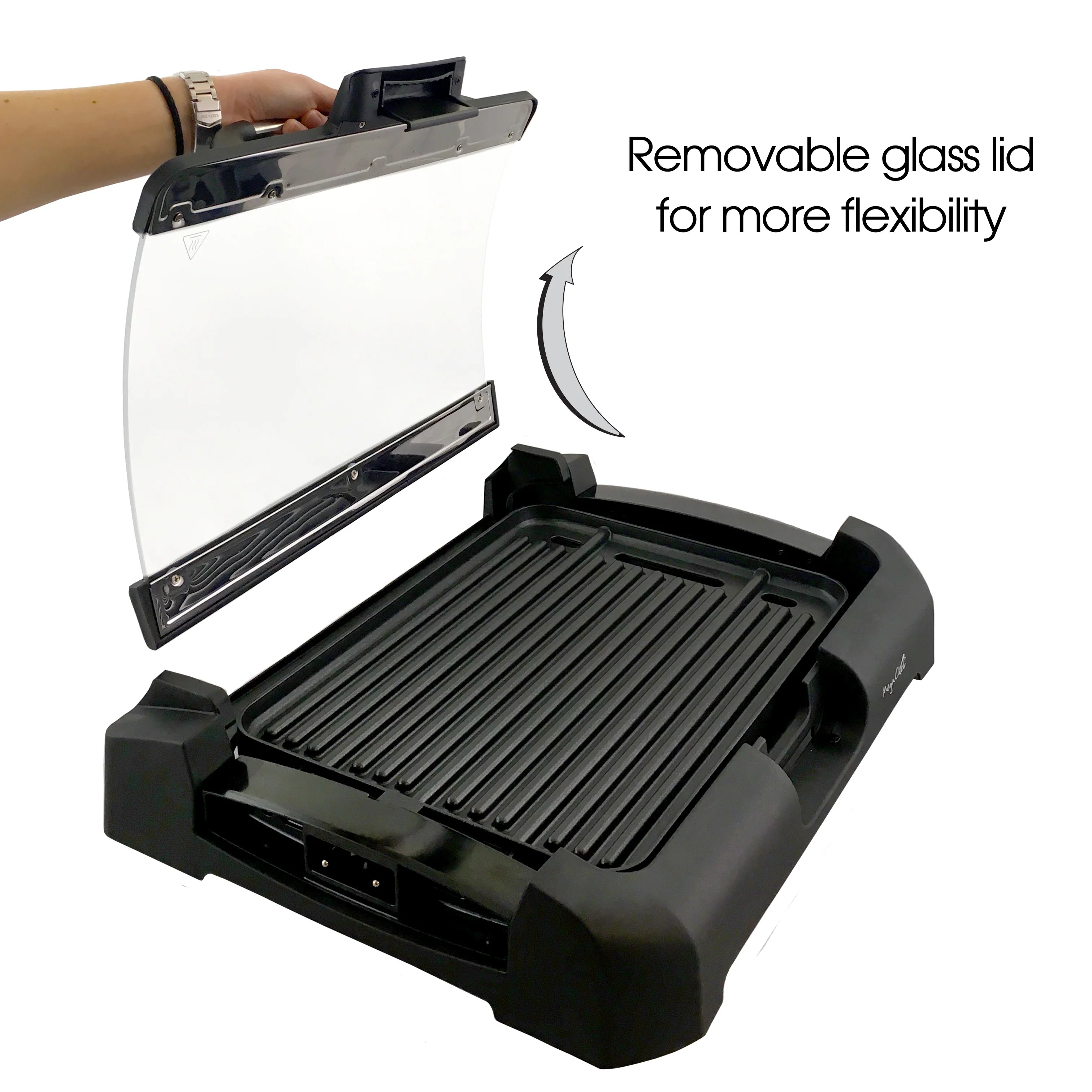 Reversible Indoor Grill and Griddle with Removable Glass Lid R3015