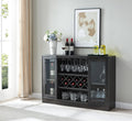 Espresso Bar Cabinet with Curved Glass Doors F64909