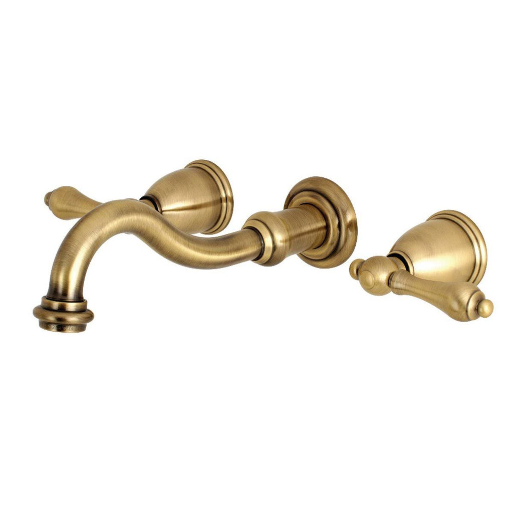 Vintage 2-Handle Wall Mount Bathroom Faucet, Matte Black J305