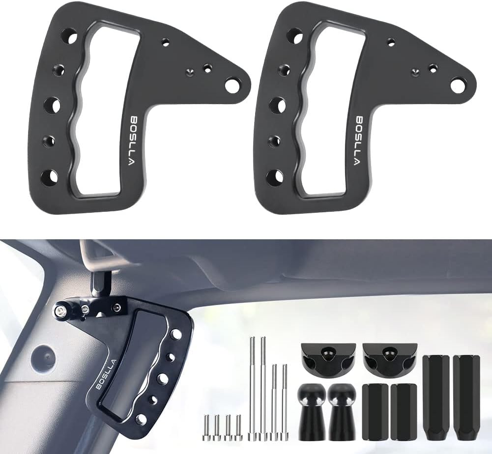Front & Rear Roll Bar Grab Handles Kit for 2007-2018 Jeep Wrangler JK JKU Unlimited 4 Door Pack of 2 I77018