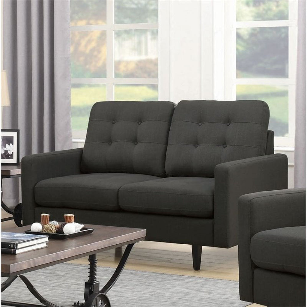 Charcoal Upholstered Loveseat I7175