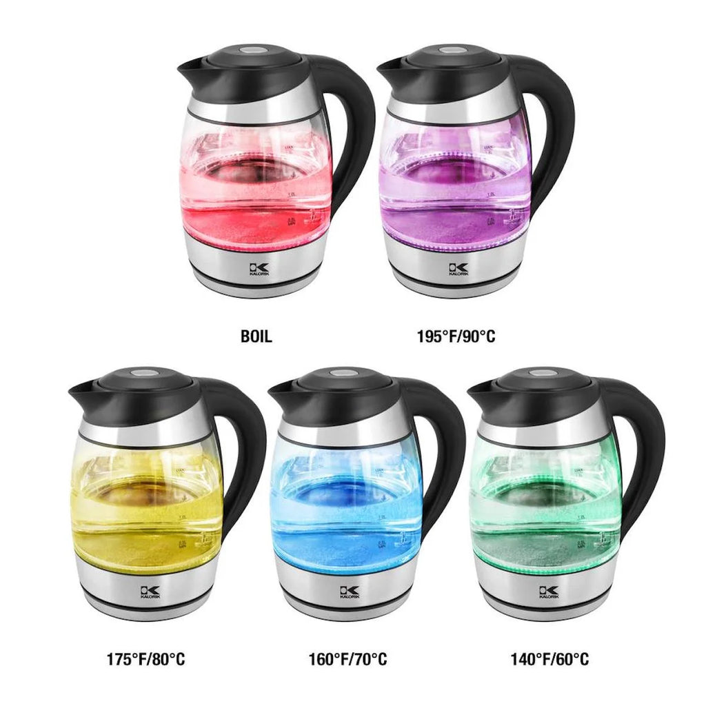 1.8 Liter Digital Glass Water Kettle with Color LED Y80462