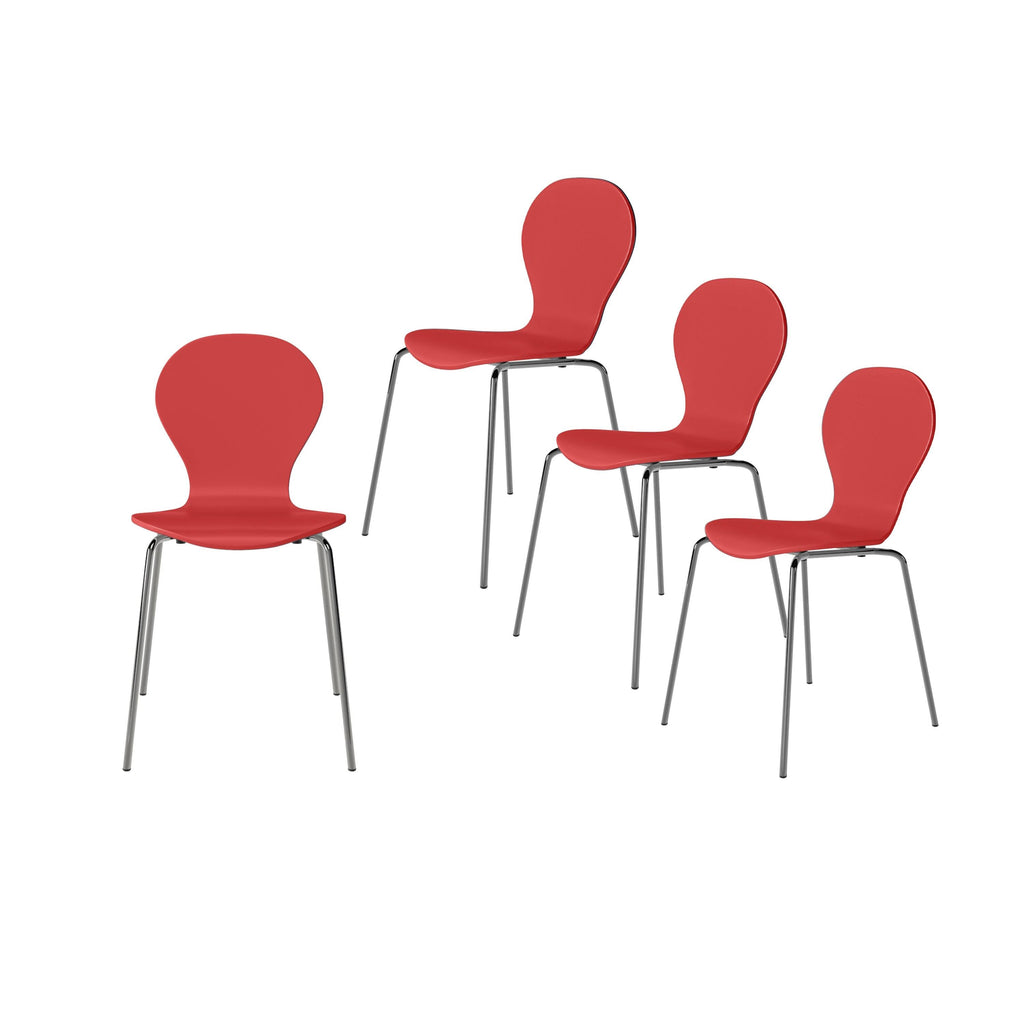 Red Armless Dining Chair (Set of 4) O133897