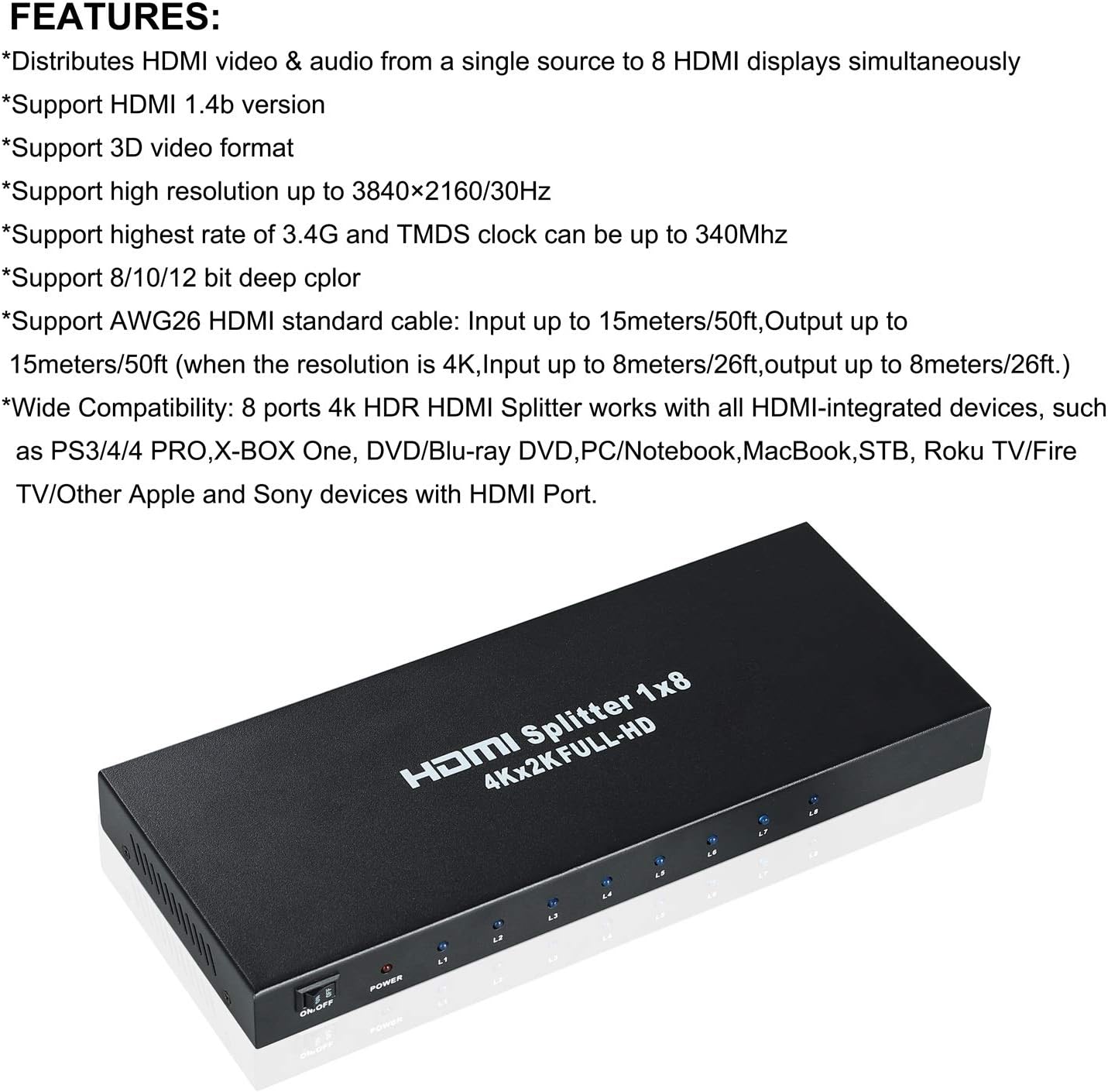 4K 1x8 HDMI Splitter G127184