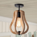 Wooden Semi Flush Mount Ceiling Light T7100