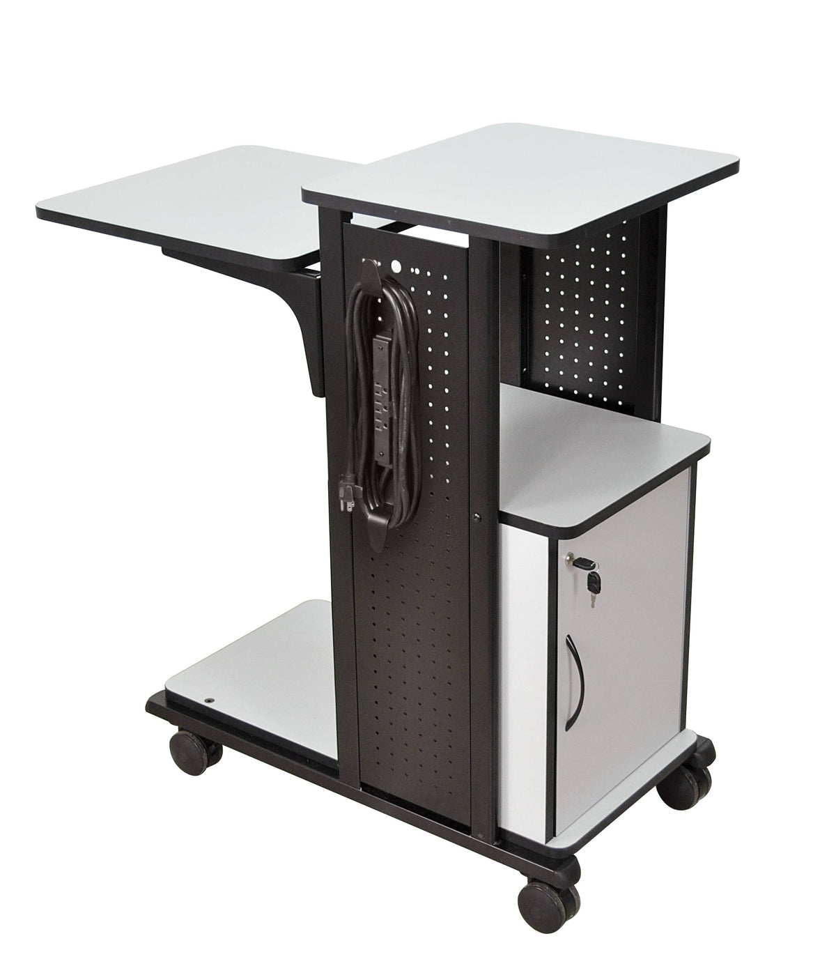 Mobile Presentation Station with Cabinet, Gray R57526