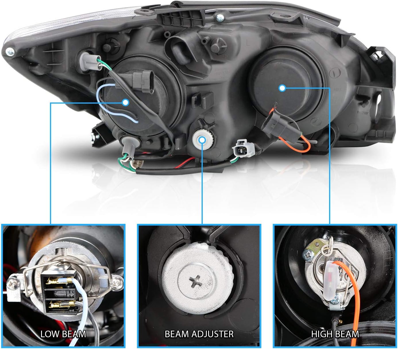 Chrome Projector Headlights LED Halo for Scion Tc V467