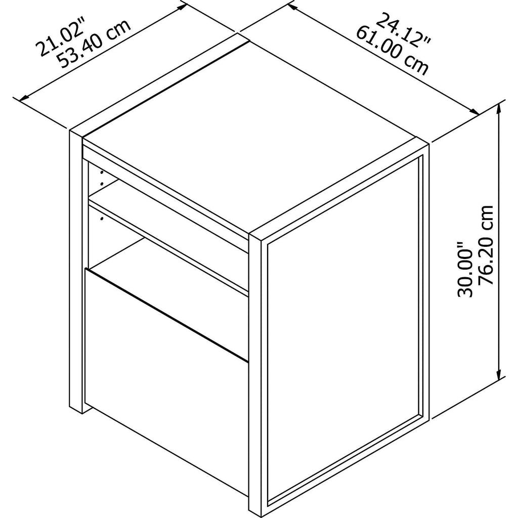 Rustic Brown Printer Stand File Cabinet MDF Q747