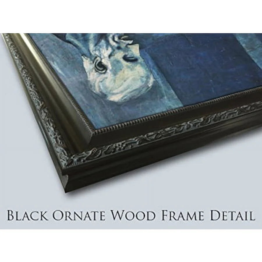 Black Ornate Wood Framed Art Print M8064