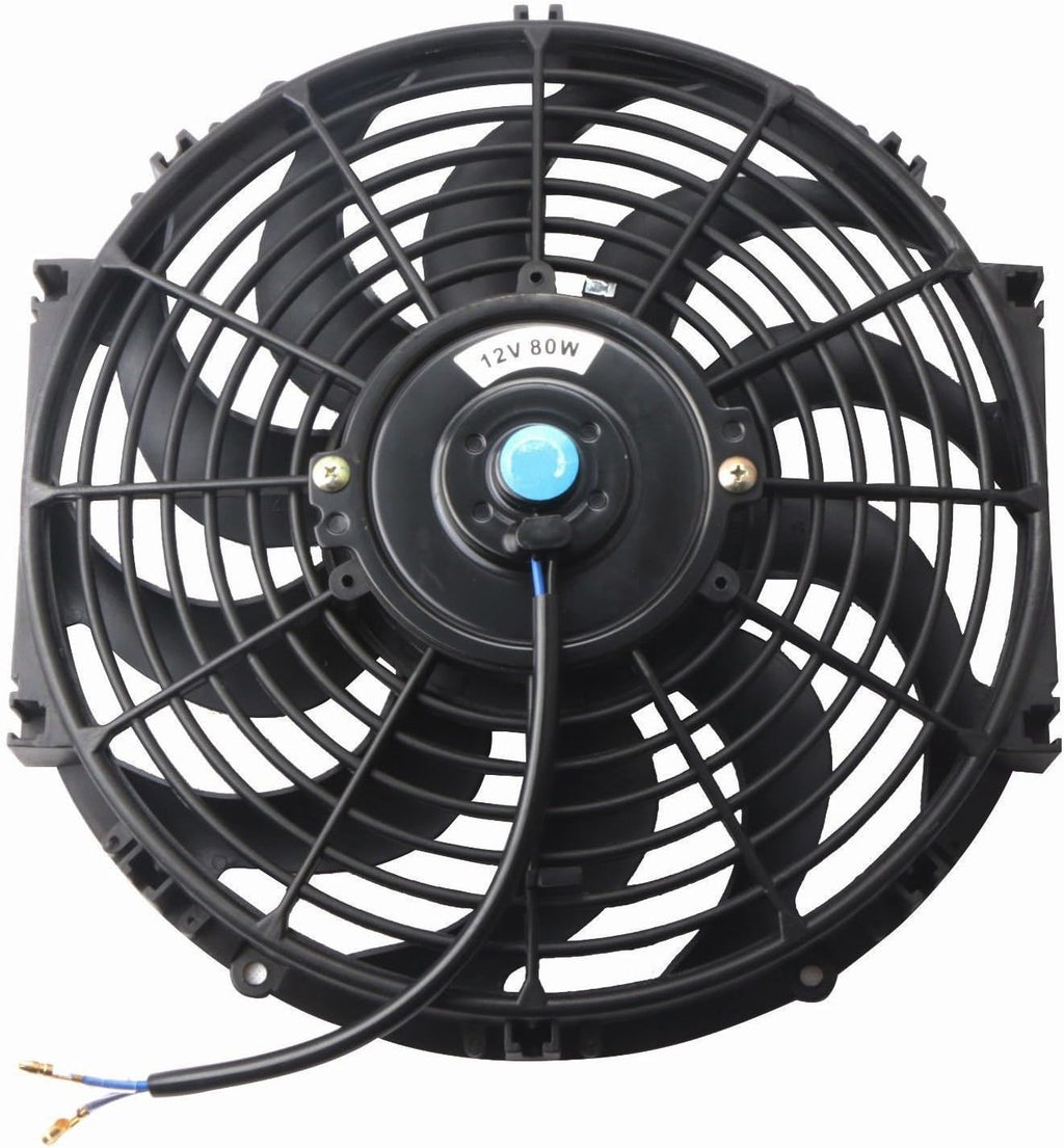 Black Universal Electric Radiator Slim Fan 12V Mounting Kit 12 Inch Set of 2 L85485