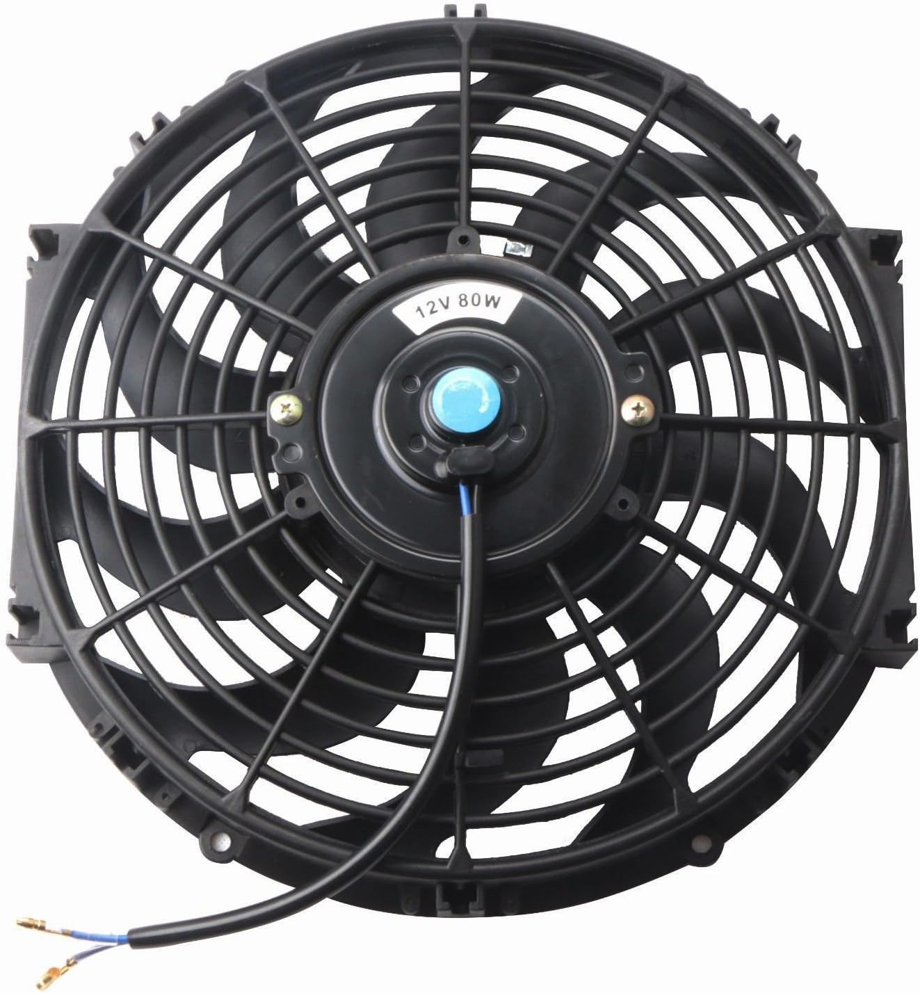 Black Universal Electric Radiator Slim Fan 12V Mounting Kit 12 Inch Set of 2 L85485