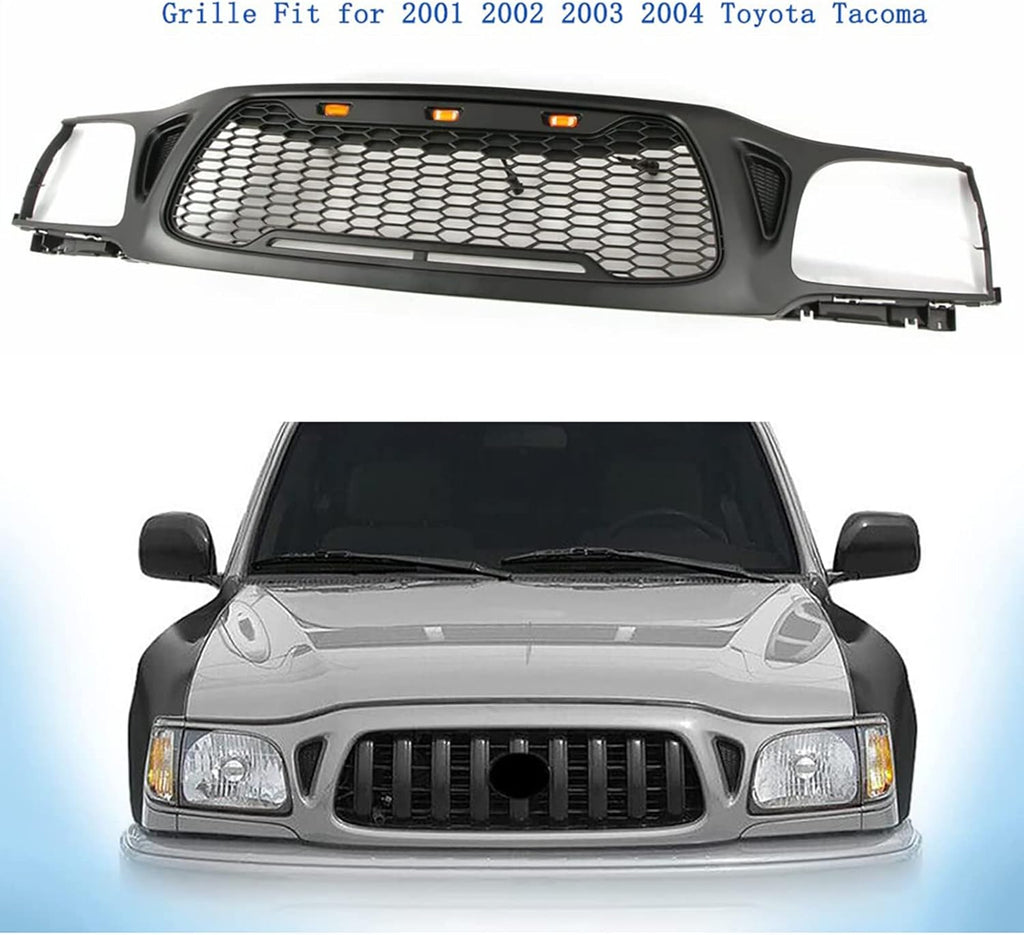 Black LED Front Grille for Tacoma 2001 2002 2003 2004 F66625